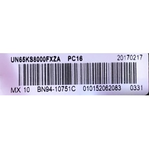 KIT DE TARJETAS PARA TV SAMSUNG / NUMERO DE PARTE MAIN BN94-10751C / BN41-02504A / BN97-10623A / BN97-10623B / NUMERO DE PARTE FUENTE BN4400880A / L65E8N_KSM / BN44-00880A / PANEL CY-QK065FLLV2H / MODELOS UN65KS8000 / UN65KS8000FXZA FA01